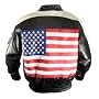 Men's American USA Flag Bomber Leather Jacket by LeatherUp