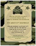 Camouflage Military Army Birthday Party Invitations - Set of 20