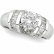 14K White Gold Diamond Engagement Ring Semimount - 0.65 Ct.