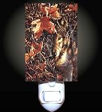 Wolf In the Leaves Decorative Night Light