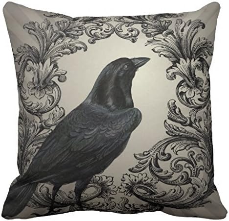 Modern Vintage Halloween Crow 18*18 pillow Case