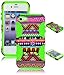 Bastex Hybrid Case for Apple Iphone 4, 4s, 4g - Bright Green Silicone / Aztec Tribal Hard