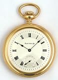 Dueber Swiss Mechanical Pocket Watch with High Polish Gold Open Face Case