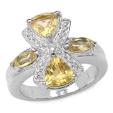 1.90 Carat Genuine Citrine .925 Silver Ring