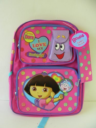 Kids Dora Polka Dot 16" Backpack - Pink