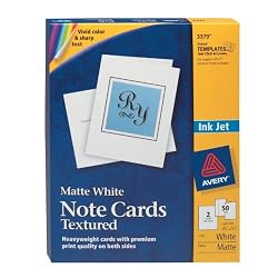 Avery Personal Creations Textured Heavyweight Note Card and Envelopes, 4-1/4 x 5-1/2, 50 per Box (3379)