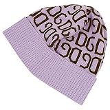 Dolce & Gabbana - Dolce & Gabbana Logoed Lilac & Brown Knit Skull Cap