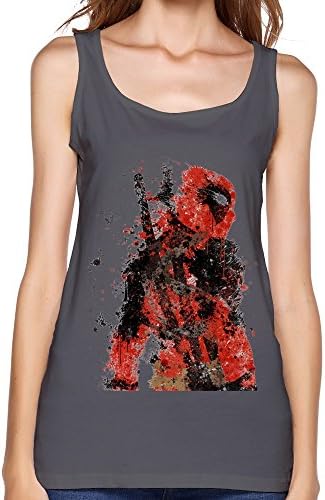 QIANMY Women's Tumblr Static Deadpool Tank Top Size L