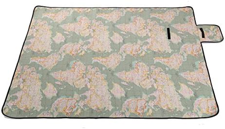 70.8" x 58.2" Multi-functional Picnic Blanket Outdoor Camping Rug Beach Mat Travel Play Mat, Worldmap