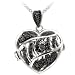 Silver-Tone Black Diamond Accent MOM Heart Locket Necklace