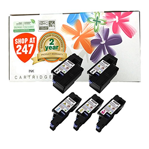 Shop At 247 ® Compatible Toner Cartridge Replacement for Dell 1250 (2 Black, 1 Cyan, 1 Yellow, 1 Magenta, 5-Pack)