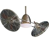 Minka-Aire F602-BN/CH, Gyro Brushed Nickel Dual 42" Ceiling Fan with Light & Wall Control