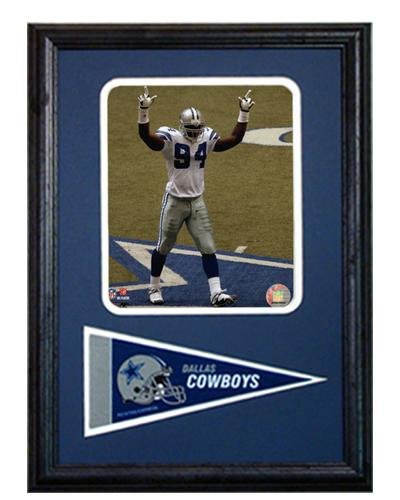 Dallas Cowboys' D'Marcus Ware Photograph with Team Pennant in a 12