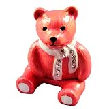 Objet D'Art Release #292 "Madeline" Cute Pink Teddy Bear Handmade Jeweled Metal & Enamel Trinket BoxIMAGE