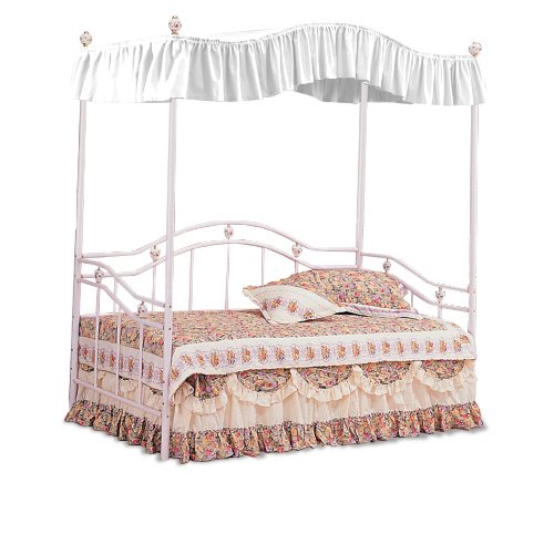 White Sweetheart Canopy Set White Metal Twin Daybed Day Bed