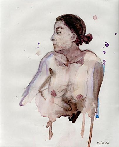 Leah 4- Life Drawing, watercolor on paper