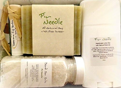 Mountain Fresh Soaps GIFT SET ~ Artisan, Organic, &amp; All-Natural Soap, Lotion, Lip Balm, &amp; Bath Salt (Fir Needle)