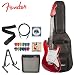 Fender Starcaster Electric Guitar Pack with Amp and Accessories, Candy Apple Red