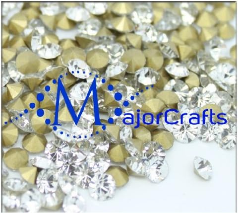 MajorCrafts 1400pcs Crystal Clear 1.8mm ss5.5 Point Back Glass Chaton Rhinestones
