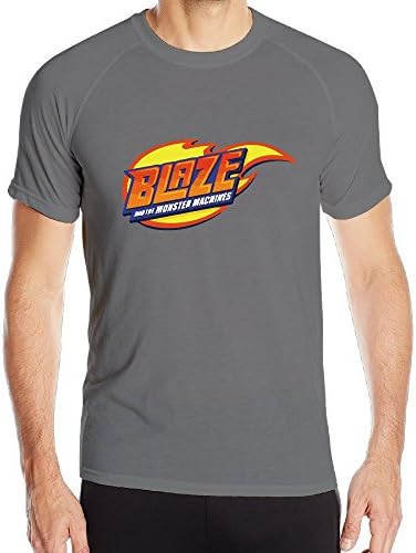 FWEA Men's Blaze And The Monster Machines Fire Logo Tshirt DeepHeather S