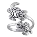 Antiqued Sterling Silver Sea Turtle Ring - Adjustable