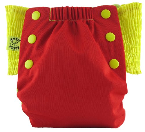 Antsy Pants Pull-Up Cloth Diapers AIO / Pocket Reusable Toddler Diaper / Training Pant - Red with Yellow sides, size 2T