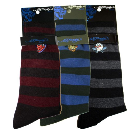 Ed Hardy Rugby Stripe Men's Crew Socks