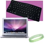 Apple Macbook Pro Aluminum 13-Inch **Black** Laptop Keyboard Silicone Skin Cover + Live*Laugh*Love Wrist Band!!! $12.95