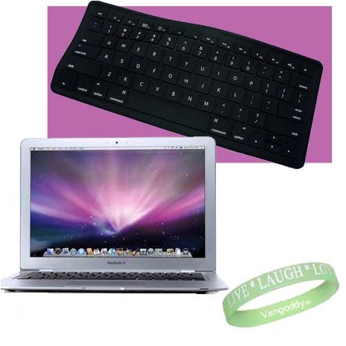 Apple Macbook Pro Aluminum 13-Inch **Black** Laptop Keyboard Silicone Skin Cover + Live*Laugh*Love Wrist Band!!!