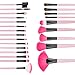 Premium Synthetic Kabuki Makeup Brush Set Cosmetics Foundation Blending Blush Eyeliner Face Powder Brush Makeup Brush Kit 24pcs (Pink)