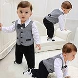 （C-blossom）ベビー　キッズ　ロンパース　スーツ　フォーマル　長袖　上品　男の子　70・80・90・95 (80サイズ （6-9ヶ月）)