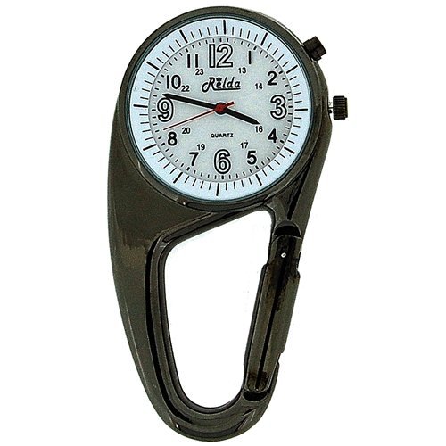 Relda Clip On Doctors Nurses Unisex Carabiner - Backlight Pocket Fob Watch REL03
