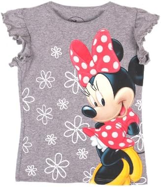 G Cute Girls Disney Minnie Mouse Girl's Glitter T-Shirt(GRLTOP-CAS,GRY-6X)