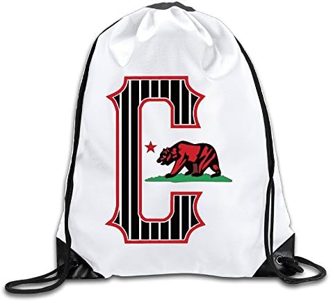 California Bear C Drawstring Backpack Bag Gym Sack