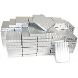 100 Silver Cotton Boxes Omega Necklace Jewelry Gift Displays 7 1/8