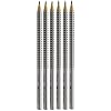 Faber-Castell 117697 - 6 Bleistifte GRIP 2001, H�rtegrad: HB, Schaftfarbe: silber