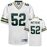 Clay Matthews Jr. White Reebok NFL Premier Green Bay Packers Jersey 3XL