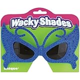 Blue Butterfly Glitter Novelty Glasses