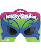 Blue Butterfly Glitter Novelty Glasses