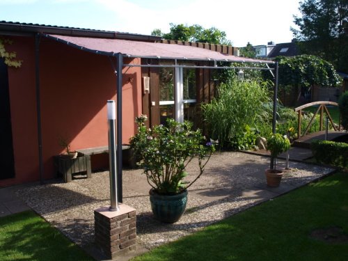 XL Design Pavillon Markise Terrassenüberdachung Sonnenschutz braun 300x260x190