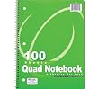 Bazic Quad-Ruled Spiral Notebook, (4 Squares per Inch), 100 Sheets (Case of 24)