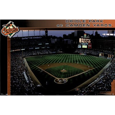 Professionally Framed Baltimore Orioles (Oriole Park at Camden Yards) Sports Poster Print - 22x34 with RichAndFramous Black Wood Frame