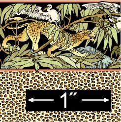 1:24 Jungle Leopards Dollhouse Wallpaper