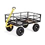 Gorilla Carts Heavy-Duty Steel Utility Cart with Removable Sides and 15" Tires with 1400 lb Capacity, Black