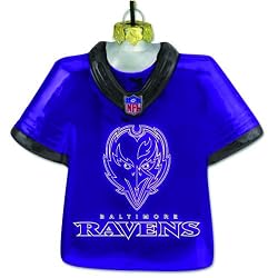 Pack of 2 NFL Baltimore Ravens Laser Etched Jersey Christmas Ornaments