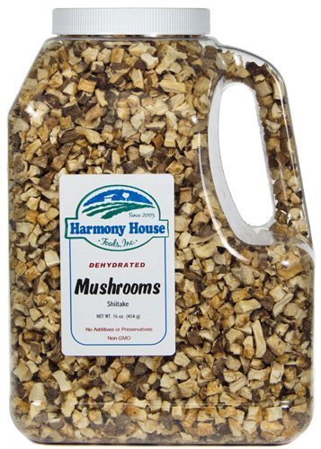 Harmony House Foods, Dried Mushrooms, Shiitake (14 oz Gallon Size Jug)