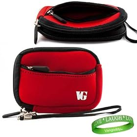 Red camera case with Unique Full access Zipper Opening for your Nikon Digital Camera: COOLPIX S70 S100 S2600 S3000 S3100 S3200 S3300 S4000 S4100 S4200 S4300 S6200 S6300 + Green Vangoddy Bracelet!!!
