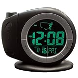 Elgin Electric LCD Projection Alarm Clock With Time Ready Technology, Black