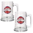 Detroit Pistons 2pc 15oz Glass Tankard Set - Primary Logo NBA Basketball
