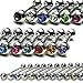 PIERCE ME (Lot of 12pcs) Tongue Ring with Cz Gem Stone Assorted Color 14G 5/8